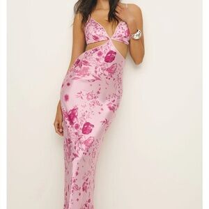 Reformation Poppies Silk Dress in Pink